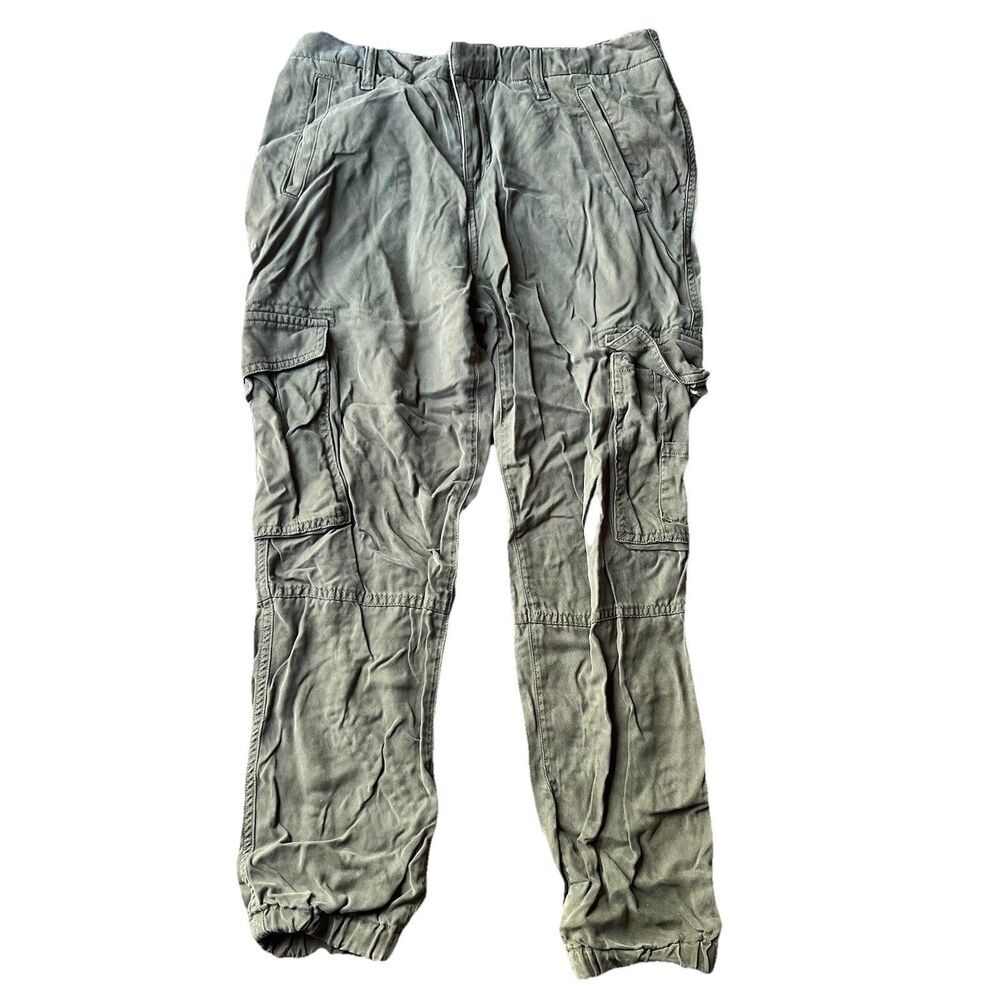 Lucky Brand Olive Green Cargo Utility Jogger Pants 100% Tencel Women's 27